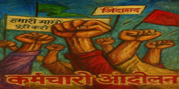 मध्यप्रदेशः अस्थायी कर्मचारिणां युक्ततामहाक्रांतियात्रा अद्य भोपाले