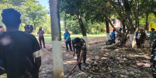 सिकटी प्लस टू प्रोजेक्टमहाविद्यालयस्य एसएसबी इत्यस्य स्वच्छताभियानम्