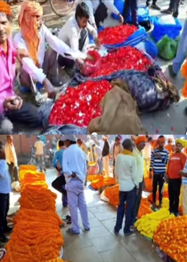 वाराणसी में फूल मंडी