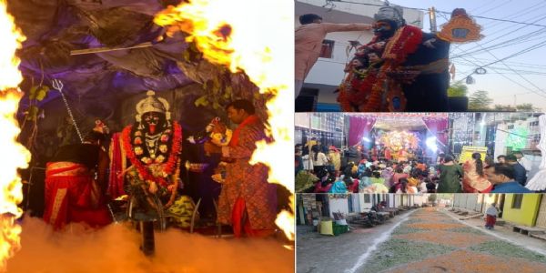 अनूपपुरम् :- उत्साहेन उमङ्गेन च सह माता मनोकामना (काली)देव्यै अश्रुपूर्णनेत्रैः भावपूर्णं विसर्जनं कृतम्