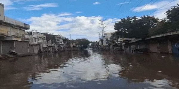 राजस्थानस्य षडधिकासु जिलासु महती वर्षा, बहुषु स्थलेषु जलमग्नता