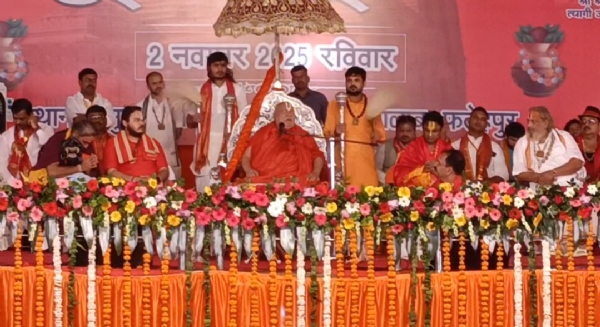 जगन्नाथ मंदिर के भूमि पूजन यें पहुंचे जगतगुरु रामभद्राचार्य