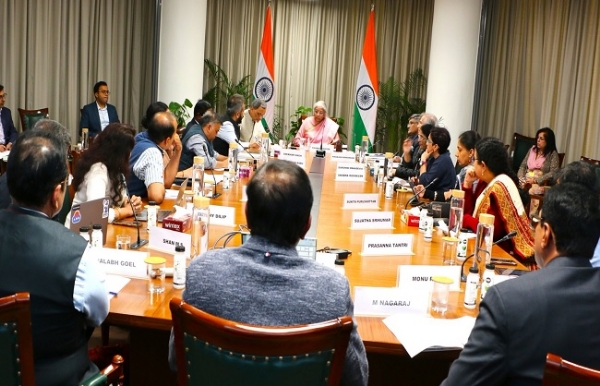 12वीं बजट-पूर्व बैठक की अध्यक्षता करते हुए वित्‍त मंत्री निर्मला सीतारमण