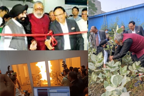 केंद्रीय कपड़ा मंत्री गिरिराज सिंह ने मिल्क्वीड फसल का किया निरीक्षण