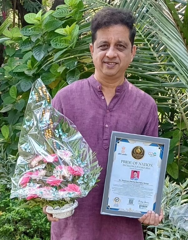 Dr Prashant Honoured pride of nation excellence award