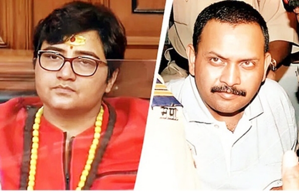 प्रज्ञा सिंह ठाकुर और लेफ्टिनेंट कर्नल प्रसाद पुरोहित। फोटो - इंटरनेट मीडिया प्रज्ञा सिंह ठाकुर और लेफ्टिनेंट कर्नल प्रसाद पुरोहित। फोटो - इंटरनेट मीडिया