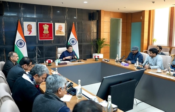 वाणिज्य भवन में एक प्रेस कांफ्रेंस को संबोधित करते पीयूष गोयल वाणिज्य भवन में एक प्रेस कांफ्रेंस को संबोधित करते पीयूष गोयल