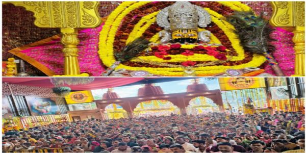 राजगढ़े एकादशीदिने बाबा-खाटू-श्याम-मन्दिरे श्रद्धालूनां समूहः उमगता