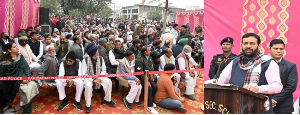 हरियाणा के मुख्यमंत्री नायब सैनी लाडवा के गांव में जनसभा को संबोधित करते हुए