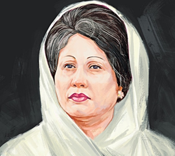 बांग्लादेश की दिवंगत पूर्व प्रधानमंत्री खालिदा जिया की नमाज-ए-जनाजा आज ढाका में होगी। रेखांकन - द डेली स्टार