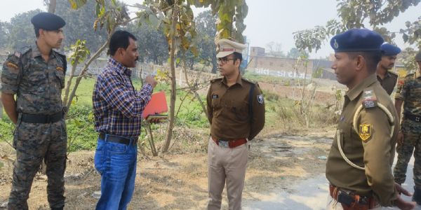 भूमिखंडव्यवसायिकृष्णा हत्याकांडप्रकरणे पुलिसाधीक्षकः अकरोत् घटनास्थलस्य निरीक्षणम्