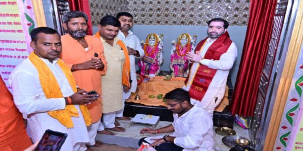 पूर्णाहुत्या भंडाराभोजेन सह सम्पन्नः श्रीराम जानकी मंदिरस्य प्राण प्रतिष्ठा महोत्सवः