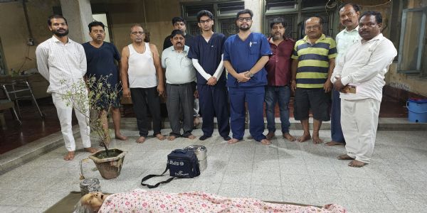 एकस्य मासस्य अन्तश्चतुर्थं नेत्रदानं ,स्व.गिन्नीदेवी धनावतस्य मरणोपरांतं नेत्रदानम्