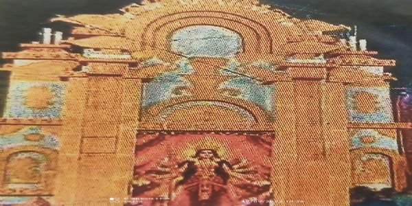 भुतहातालाब-दुर्गापूजा-समित्या काल्पनिक-मन्दिर-आधारितः निर्मीयते पाण्डालः