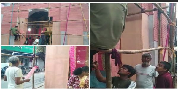 बागनाननगरे नून्टिया-तरुण-दल-संघस्य दुर्गापूजा-मंडपः, साम्प्रदायिक-सौहार्द्रस्य अद्भुतं सन्देशम्।