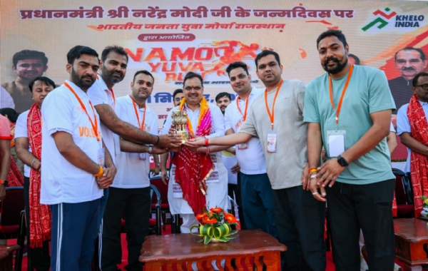 नमो युवा रन-नशा मुक्त भारत के लिए मैराथन  सीएम शर्मा।