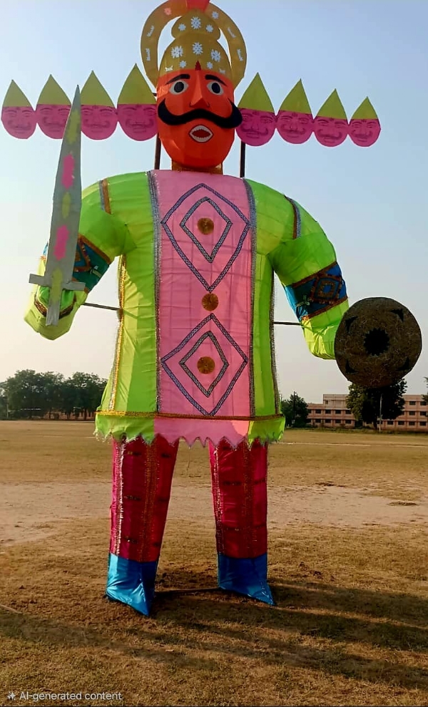 जोधापुर में तैयार 25 फीट का रावण।