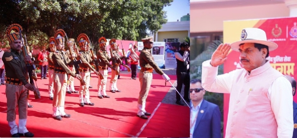मुख्यमंत्री डॉ. मोहन यादव ने आईपीएस सर्विस मीट के शुभारंभ अवसर पर परेड की सलामी ली