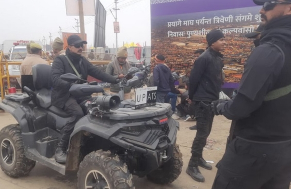 संगम पर मेला क्षेत्र में सुरक्षा का तगड़ा इंतजाम किया गया है।