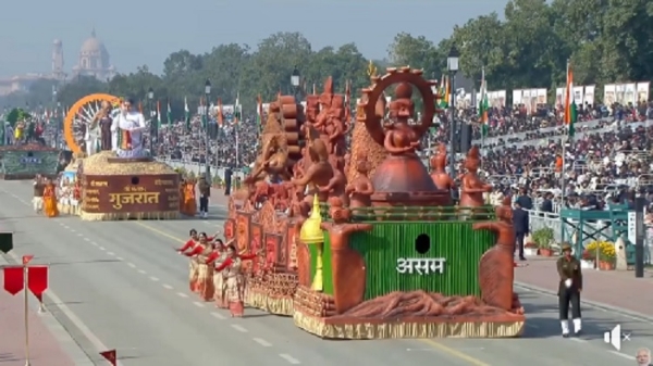 करतव्य पथ परेड में असम की झांकी करतव्य पथ परेड में असम की झांकी