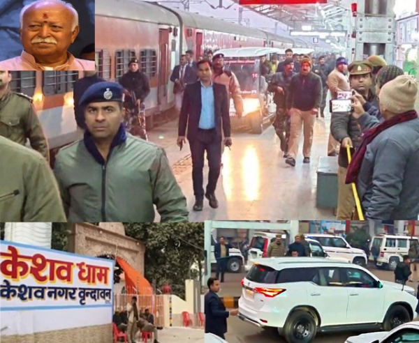 सुरक्षा के पुख्ता इंतजामाें के बीच गुजरते आरएसएस प्रमुख माेहन भागवत