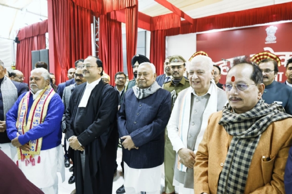 मुख्य न्यायाधीश संजय कुमार साहू के शपथ ग्रहण समारोह में शामिल होने के दौरान सीएम, डिप्टी सीएम और अन्य