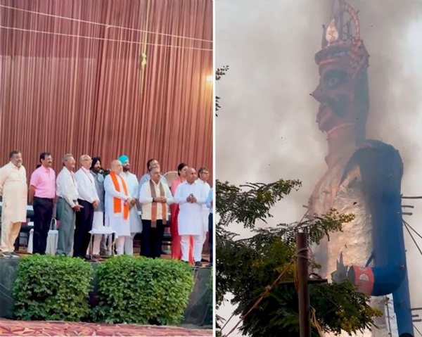 गृहमंत्री अमित शाह पंजाब के लुधियाना में नशा रूपी रावण के पुतले का दहन करते हुए गृहमंत्री अमित शाह पंजाब के लुधियाना में नशा रूपी रावण के पुतले का दहन करते हुए