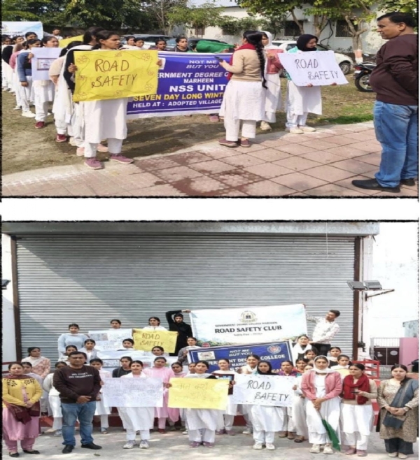 Awareness about road safety was created through road show.