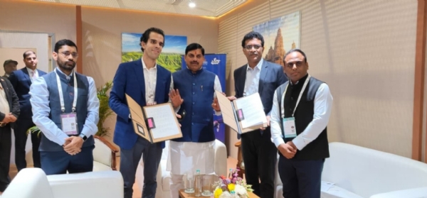 भारत मंडपम, नई दिल्ली में एआई इम्पैक्ट समिट 2026 के दौरान मध्य प्रदेश के मुख्यमंत्री मोहन यादव