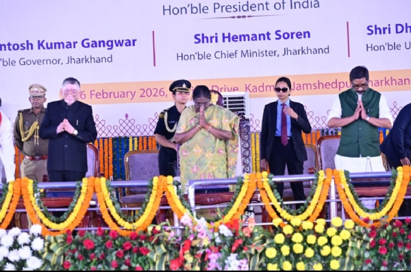 माननीय राष्ट्रपति श्रीमती द्रौपदी मुर्मु ने श्री जगन्नाथ आध्यात्मिक एवं सांस्कृतिक केंद्र के निर्माण हेतु शिलापट्ट का अनावरण