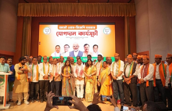 असमः अटल बिहारी वाजपेयी भवन में गुरुवार 12 मार्च, 2026 को आयोजित प्रदेश भाजपा के विशाल सदस्यता ग्रहण समारोह का दृश्य