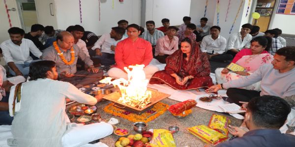 श्री-विश्वकर्मा-कौशल-विश्वविद्यालये, पलवलनगरे, चैत्र-प्रतिपदा-कार्यक्रमः आयोजितः