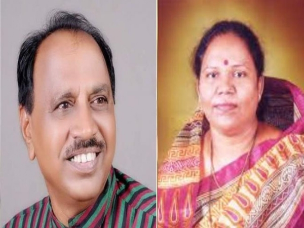 फाईल फोटो: भाजपा राज्यसभा उम्मीदवार रामराव वडकुटे और माया इवेनाते