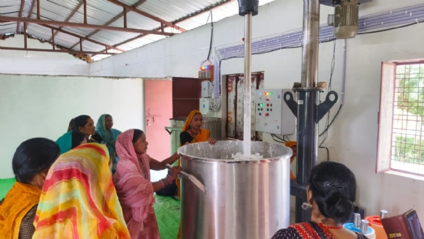 गौशाला में कार्य करती महिलाएं गौशाला में कार्य करती महिलाएं