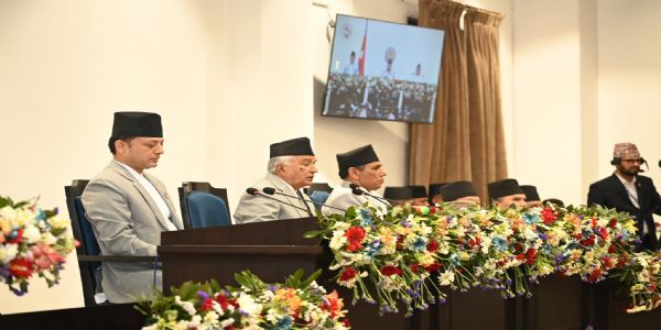 नेपालस्य राष्ट्रपतेः संसदः सदनद्वयाय संयुक्तं संबोधनम्- जनतायाः हिते विधेयकं निर्मातुम् आग्रहः
