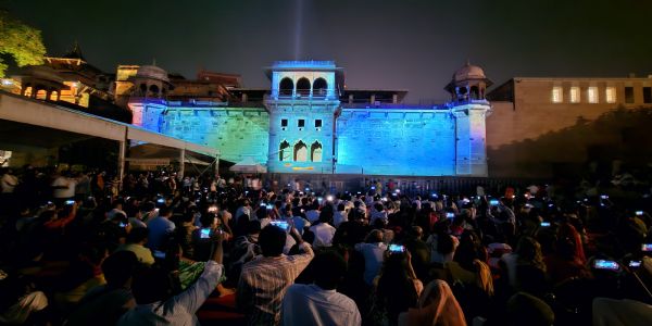 श्रीकाशीविश्वनाथ-मन्दिर-घाटे द्वितीय-दिने अपि निरन्तरं लेज़र-प्रदर्शनम्, दश-निमेष-परिमिता भव्य-प्रस्तुतिः