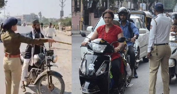 हेलमेट चेकिंग (फाइल)