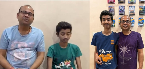 देवरीखुर्द निवासी मनीष रामटेके अपने पुत्र के साथ