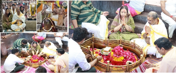 केंद्रीय शिक्षा मंत्री धमेंद्र प्रधान, उज्जैन महाकालेश्वर मंदिर में