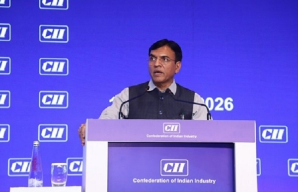 सीआईआई के वार्षिक व्यापार सम्मेलन 2026 को संबोधित करते मांडविया