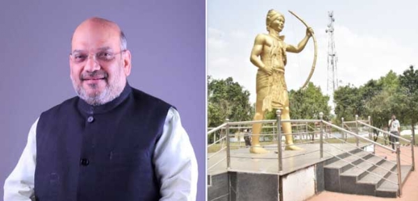 केंद्रीय गृहमंत्री अमित शाह एवं गुंडाधुर की प्रतिमा