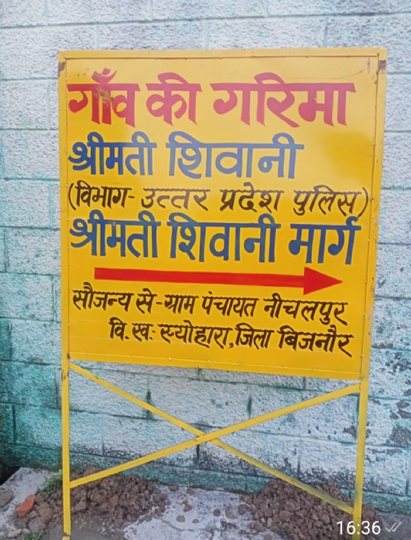 गांव में बेटी के सम्मान में लगे बोर्ड गांव में बेटी के सम्मान में लगे बोर्ड