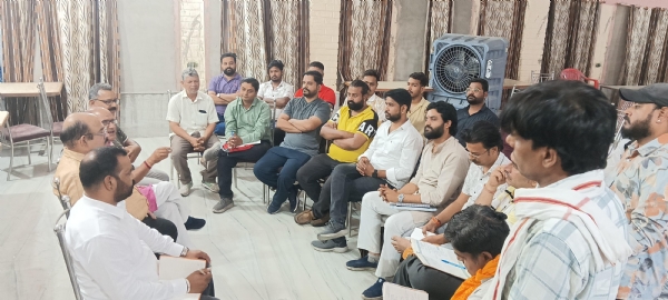 चित्तौड़गढ़ में हुई बजरंग दल की बैठक में मौजूद पदाधिकारी।