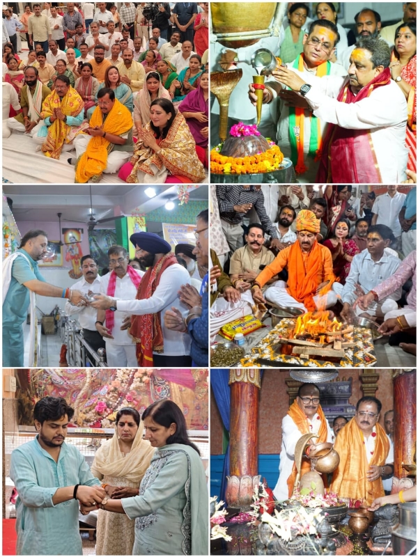 भाजपा के नेता दिल्ली के विभिन्न धार्मिक स्थलों में विशेष पूजा-अर्चना करते हुए। भाजपा के नेता दिल्ली के विभिन्न धार्मिक स्थलों में विशेष पूजा-अर्चना करते हुए।
