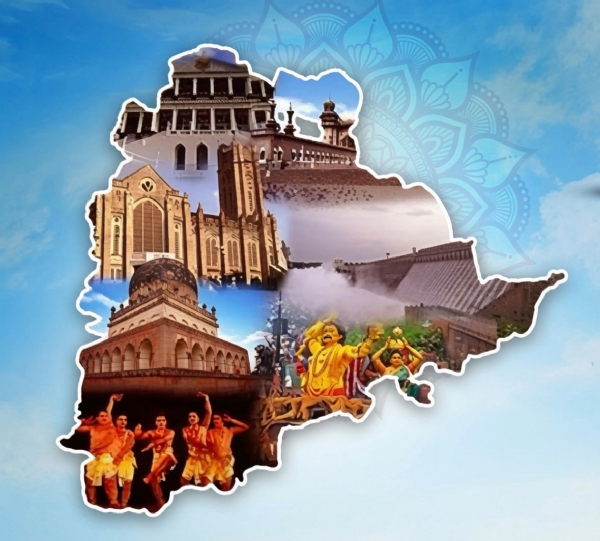 तेलंगाना राज्य का मानचित्र ( प्रतीकात्मक चित्र)।