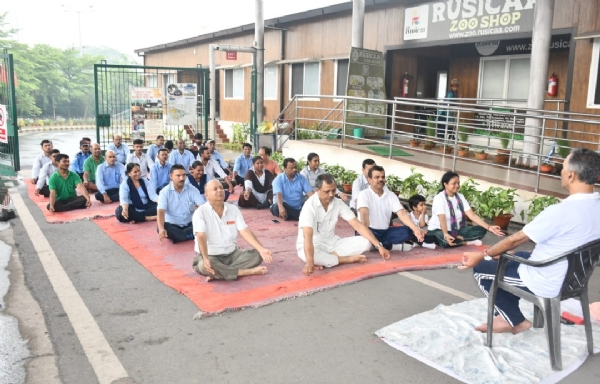 टाटा जू में योग का संचालन करते प्रख्यात योग प्रशिक्षक एवं आयुर्वेद विशेषज्ञ डॉ. अनिल रॉय टाटा जू में योग का संचालन करते प्रख्यात योग प्रशिक्षक एवं आयुर्वेद विशेषज्ञ डॉ. अनिल रॉय