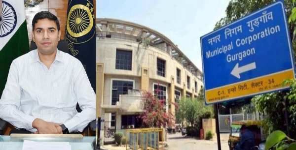 गुरुग्राम निगमायुक्त प्रदीप दहिया व नगर निगम कार्यालय।