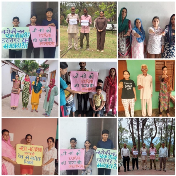 Volunteers went door to door to make people aware of the ill effects of drug abuse.