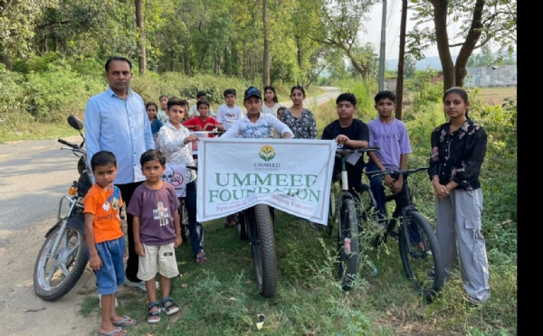 विश्व साइकिल दिवस के अवसर पर उम्मीद फाउंडेशन द्वारा पांवटा साहिब के बद्रीपुर में साइकिल रैली का आयोजन