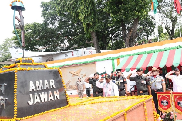 Governor Laxman Prasad Acharya Paying Tribute to Assam’s Martyrs at ‘Amar Shaheed Shradhanjali’ Programme. Governor Laxman Prasad Acharya Paying Tribute to Assam’s Martyrs at ‘Amar Shaheed Shradhanjali’ Programme.